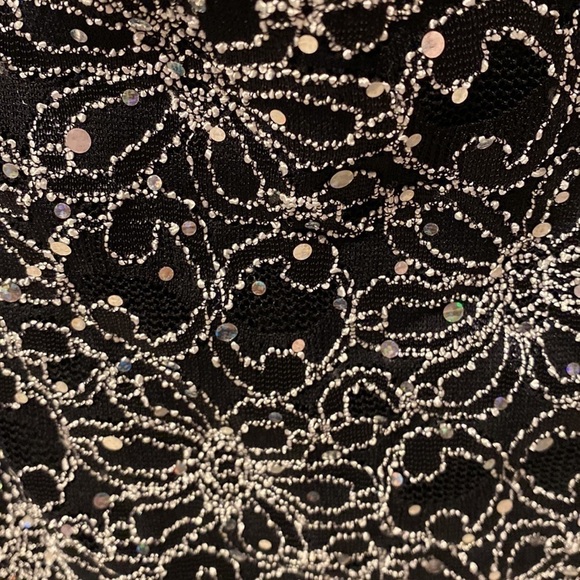 X womens Cato black stretch 3/4 sleeve sparkles plus size party top 18/20W - Picture 2 of 4